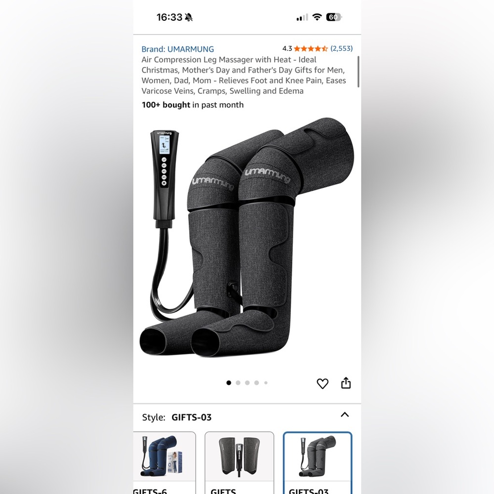 Air Compression Leg Massager with Heat